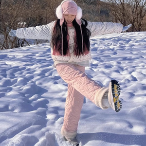 东北零下40度哈尔滨旅游装备户外滑雪极寒加厚阔腿裤男冬季棉裤女