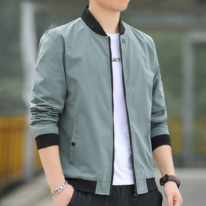 เสื้อแจ็คเก็ตผู้ชาย คอตั้ง สไตล์เกาหลีลำลอง คอลเลกชันใหม่ฤดูใบไม้ผลิ-ใบไม้ร่วง