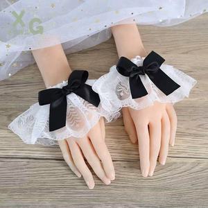 lolita蕾丝多层花边小腿袜子女春秋日系jk蝴蝶结洛丽塔长筒袜批发
