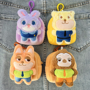 กระเป๋าใส่เหรียญตุ๊กตานุ่มนิ่มลาย Zootopia พร้อมพวงกุญแจห้อยกระเป๋า กระเป๋าใบจิ๋วผู้หญิง