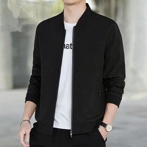 เสื้อแจ็คเก็ตผู้ชาย คอตั้ง สไตล์เบสบอล ลำลองเกาหลี ใส่ได้หลายโอกาส มีไซซ์ใหญ่ คอลเลกชันใหม่ใบไม้ผลิ-ใบไม้ร่วง