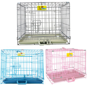 乐佳加粗烤漆宠物笼中小型犬泰迪狗笼可折叠宠物笼通用猫笼鸡兔笼