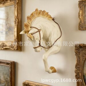 跨境热款马头摆件壁挂家居装饰玄关客厅马年壁挂树脂工艺品装饰品
