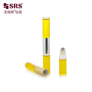 SGB2 5ML透明双管日用夜用精华油按摩玻璃滚珠瓶不漏液可印刷