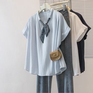 大码韩系领带拼接短袖t恤女夏季2025新款宽松显瘦遮肉百搭上衣女