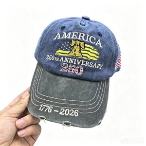 美国新款刺绣250周年纪念棒球帽子 AMERICA250th独立日纪念鸭舌帽