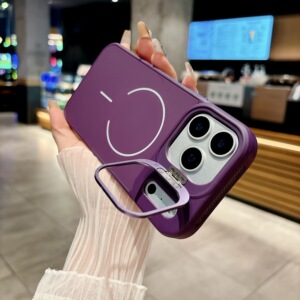苹果17promax隐形支架手机壳iPhone16磁吸15肤感磨砂14防摔保护套